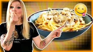 Vegane Spaghetti Carbonara mit wenigen Zutaten! [ULTRA LECKER]