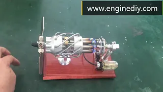 Chinese 16 Cylinder Stirling Engine - How it Works!