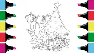 Tom & Jerry Coloring Pages | Coloring Tom and Jerry christmas