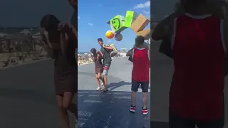 Last Kid! 😂 Falling Boxes Prank in Beach! 🤯 #shorts