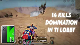 14 Kills Domination In T1 Lobby🥵 | Redmi k50i | Vizom PlayZ