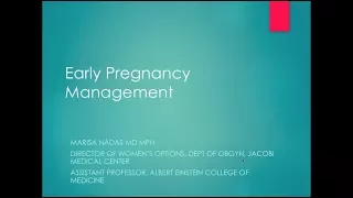 Early Pregnancy Management