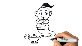 How to DRAW a GENIE Easy Step by Step Drawing