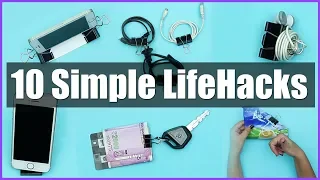 10 Simple Life Hacks| 10 Easy DIY LIFE HACKS| 10 Awesome Binder Clips Life Hacks| DIY QUICK CRAFTS