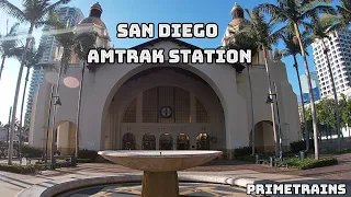 PrimeTrains - San Diego, CA - Santa Fe Deport Amtrak Full Station Tour