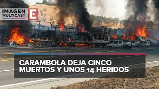 Fatal accidente en Jalisco entre varios autos en la autopista Zapotlanejo-Lagos de Moreno