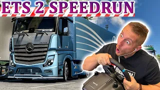 ETS 2 Speedrun: Mercedes Benz ACTROS mit Trailer: Schafswolle für Blagoewgrad - LKW Rennen Simulator