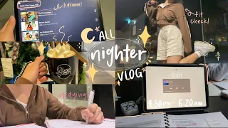 study vlog | pulling an all nighter (on xmas eve) 🌙🤍 | stu(died) & kdrama