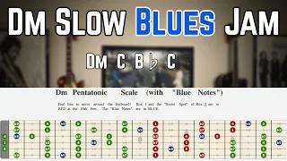 Slow Blues Jam in Dm in the Style of Kingfish Empty Promises (Scale Chart) | Backing Track | 67 BPM