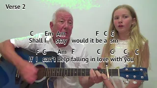 Can't Help Falling in Love  (Elvis Presley cover) GUITAR LESSON play-along with chords and lyrics