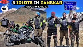 PADUM To KARGIL | Ep-08 | Crossed PENSI-LA PASS & DRANG DRUNG Glacier & LEFT ZANSKAR | LADAKH Ride