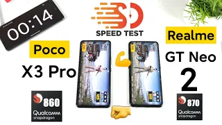 Realme GT Neo 2 vs Poco X3 Pro Speedtest Comparison BGMI which opens Fast Shocking result's 🤯😱💪