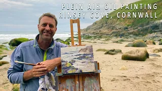 PLEIN AIR PAINTING with oils - Rinsey Cove CORNWALL