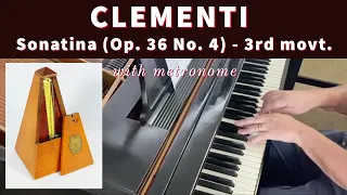 CLEMENTI: Sonatina, Op. 36 No. 4 (3rd movt.) -- played at 96 bpm with metronome