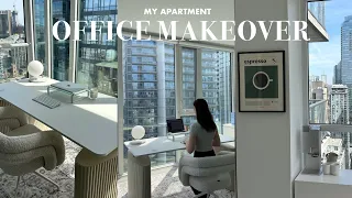 EXTREME APARTMENT OFFICE MAKEOVER! productive work set up & desk tour, aesthetic, Pinterest rove