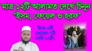 ইসম, ফেয়েল ও হরফের আলামত সমূহ।