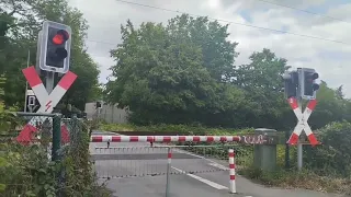 Paso a nivel en Münster-Berg Fidel // Railroad crossing // Bahnübergang (Sprechender BÜ)