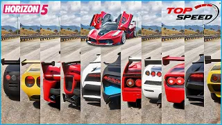 Top 23 Fastest Extreme Track Cars - Forza Horizon 5 | Acceleration & Top Speed Challenge (All Tune)