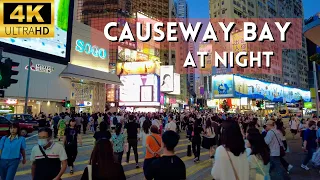 Causeway Bay at Night | Hong Kong Walking Tour [4K]