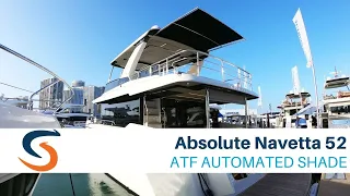 Absolute Yachts Navetta 52 with SureShade ATF Automated Boat Shade