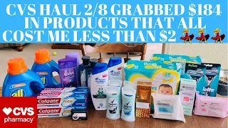 CVS 2/8 HAUL // $184 IN PRODUCTS THAT COST ME LESS THAN $2 TOTAL 😍