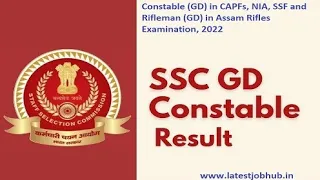 Constable (GD) in Central Armed Police Forces (CAPFs) Result for shortlisting of  candidates for DME