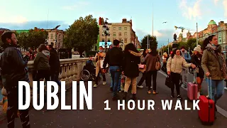 [4k] Dublin 1 Hr walking Tour {Long version} Ireland