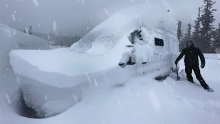 Surviving an EPIC SNOWSTORM in a VAN! | Craziest Blizzard Yet Buries my Van