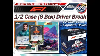 2023 Topps CHROME F1+SAPPHIRE 6 Box Driver Break #8 eBay 04/18/24