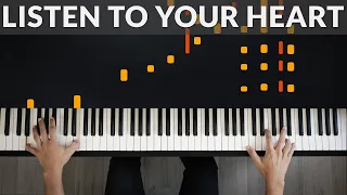 LISTEN TO YOUR HEART - ROXETTE | Tutorial of my Piano Version