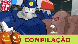 Transformers em português 🎃 HALLOWEEN Compilação | Rescue Bots | 1 HORA | Episódios Completos