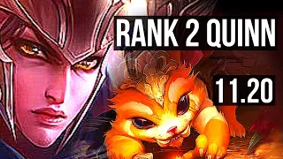 QUINN vs GNAR (TOP) | Rank 2 Quinn, 700+ games, 13/3/10, Godlike | BR Challenger | v11.20