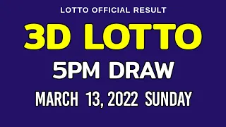 3D LOTTO RESULT 5PM DRAW TODAY MARCH 13, 2022 PCSO LOTTO SWERTRES RESULT 2ND DRAW AFTERNOON