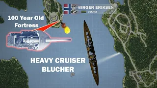 Sinking of Blücher - The Battle of Drøbak Sound (Norway) Animated