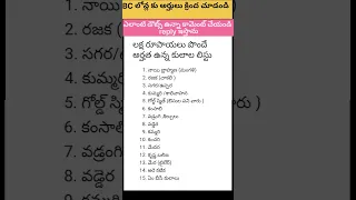 telangana bc loans which casts applicable #shorts #viral #bcloans #onelakhloan