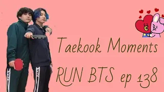Taekook Moments in RUN BTS ep 138 | behind the scenes | VKOOK Recent Moments| BORAHAE BTS