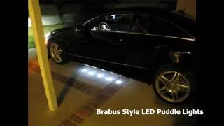 Mercedes W212 E350 Coupe Installed Brabus Style LED Under Car Puddle Lights