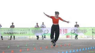 2017 Roller Games，Junior Women Classic Slalom 13th，Alix Bouquet 青女花桩 13th 法国