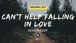 Can't Help Falling in Love - Elvis Presley (Original Key - Piano Instrumental Cover with Lyrics)