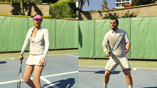 GTA 5 -  What Happens if Michael Plays Tennis With Amanda