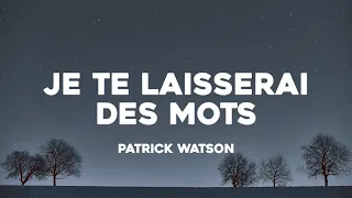 Je te laisserai des mots - Patrick Watson (Lyrics English)