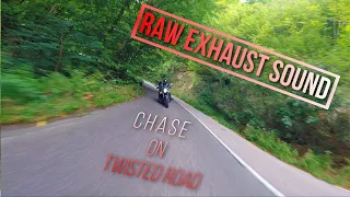 Kawasaki Vulcan 900 & Honda Hornet 600 chasing 🔥 Honda VFR 750 on twisties 🏞️⤴️ RAW EXHAUST SOUND🔊‼️