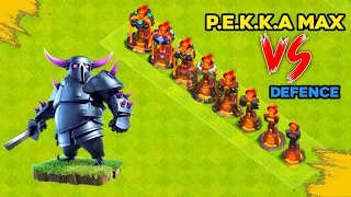 P.E.K.K.A MAX VS Every Level defence Clash of Clans