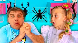Nastya aprende sobre los insectos de su padre