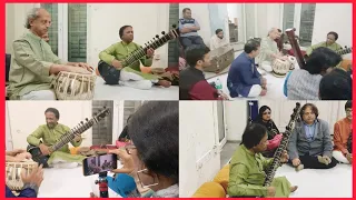 Pandit Yogesh Samsi ji and Ustad Shahid Parvez Khan sahab practicing at green room before concert.