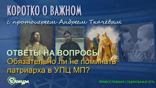 Обязательно ли не поминать патриарха в УПЦ МП? Протоиерей Андрей Ткачев