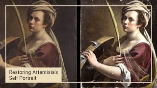 Finishing the clean | Art restoration of Artemisia's 'Self Portrait' | 5 of 14