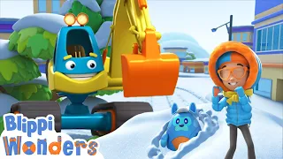 NEW! Blippi's Snowy EXCAVATOR Song! | Blippi Wonders Educational Cartoons