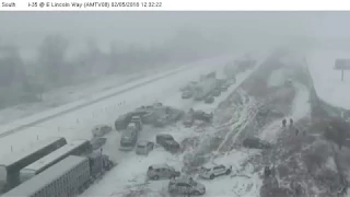 Deadly 70-car pileup in Iowa caught on camera