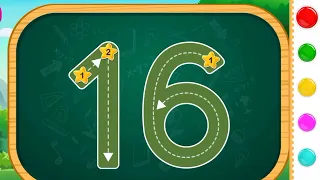 Number 16 - Learning numbers for kids - learn with spelling